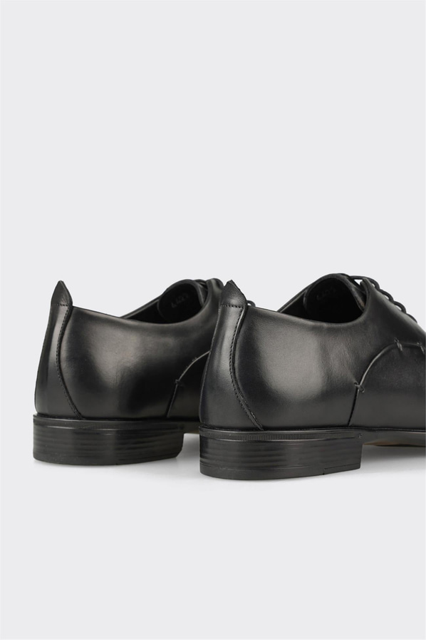 Siyah deri erkek klasik ayakkabı - Elle Shoes