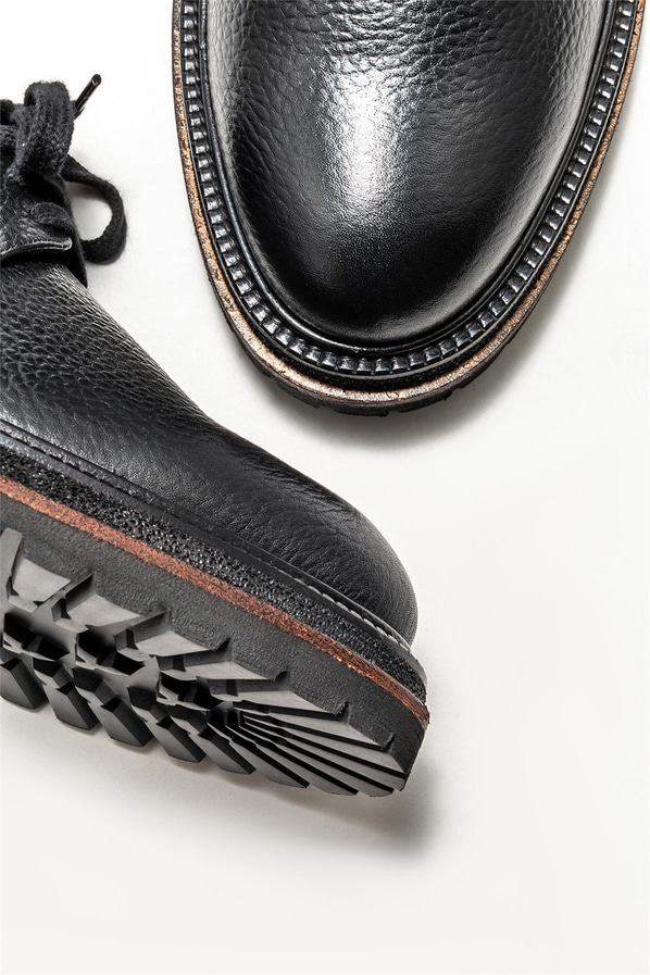 Siyah deri erkek klasik ayakkabı - Elle Shoes