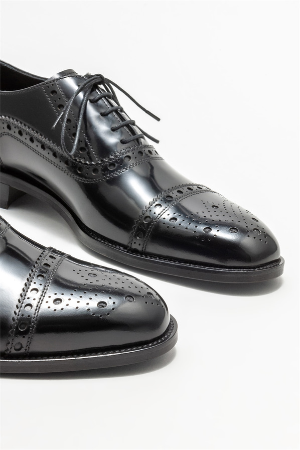 Siyah deri erkek klasik ayakkabı - Elle Shoes