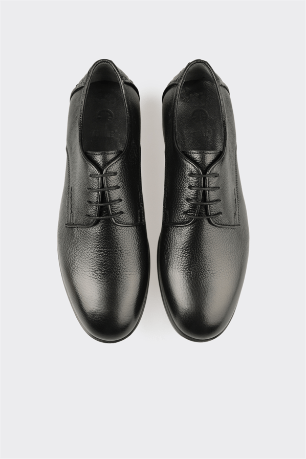 Siyah deri erkek klasik ayakkabı - Elle Shoes