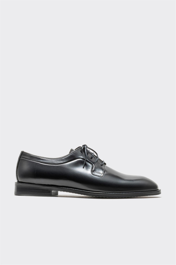 Siyah deri erkek klasik ayakkabı - Elle Shoes