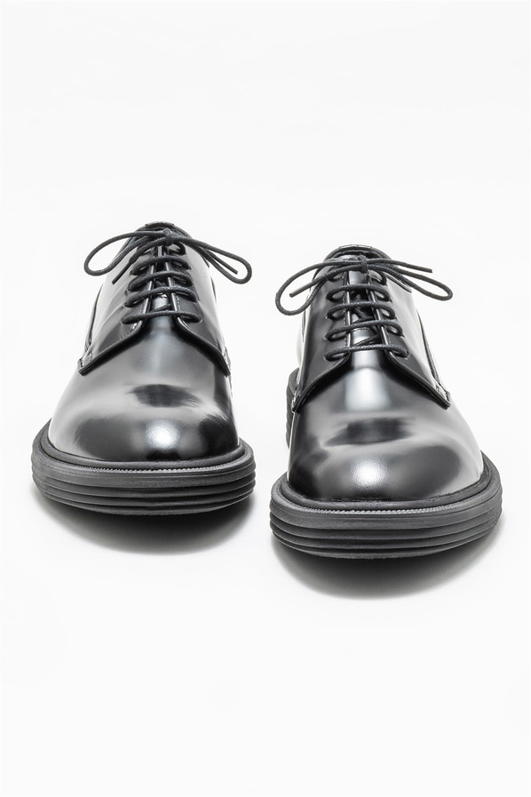 Siyah deri erkek klasik ayakkabı - Elle Shoes
