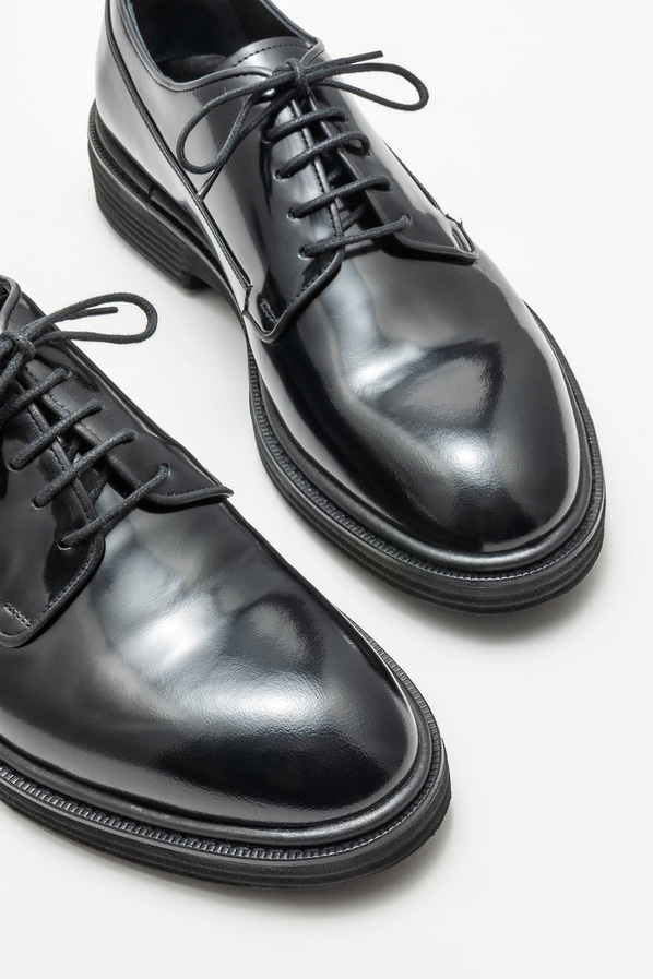 Siyah deri erkek klasik ayakkabı - Elle Shoes
