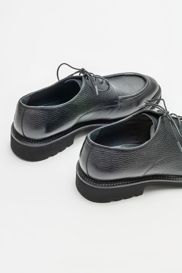 Siyah deri erkek klasik ayakkabı - Elle Shoes