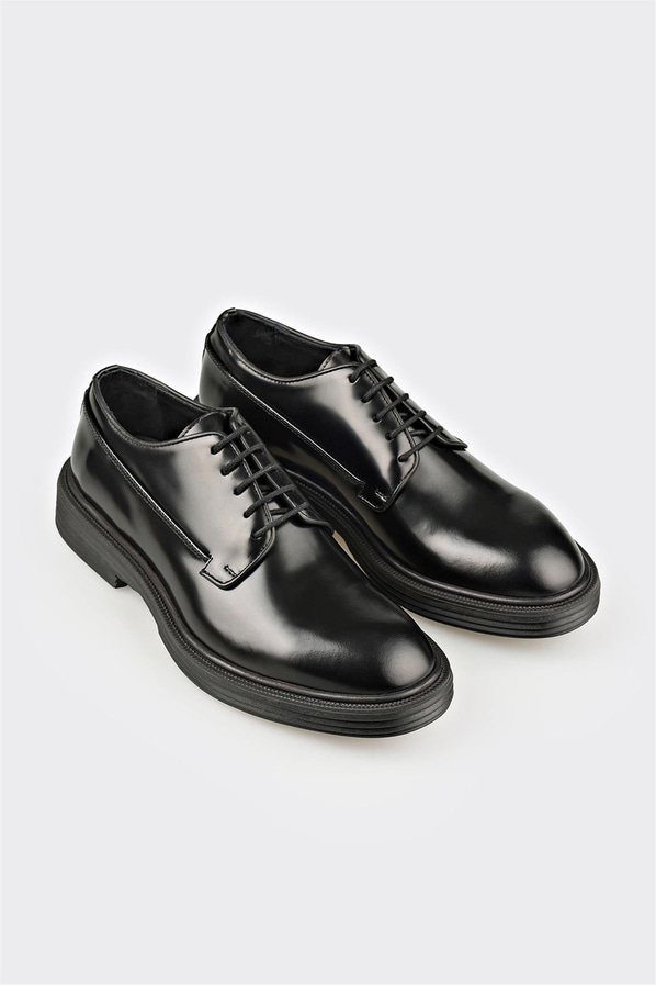 Siyah Deri Erkek Klasik Ayakkabı