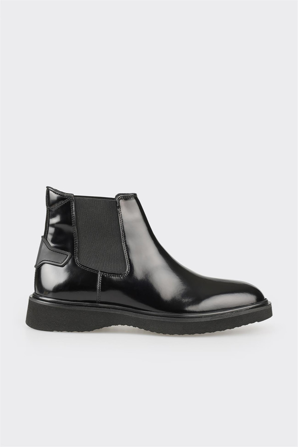 Siyah deri erkek klasik bot - Elle Shoes