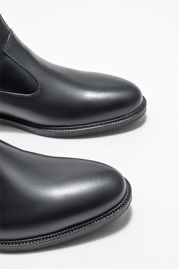 Siyah deri erkek klasik bot - Elle Shoes
