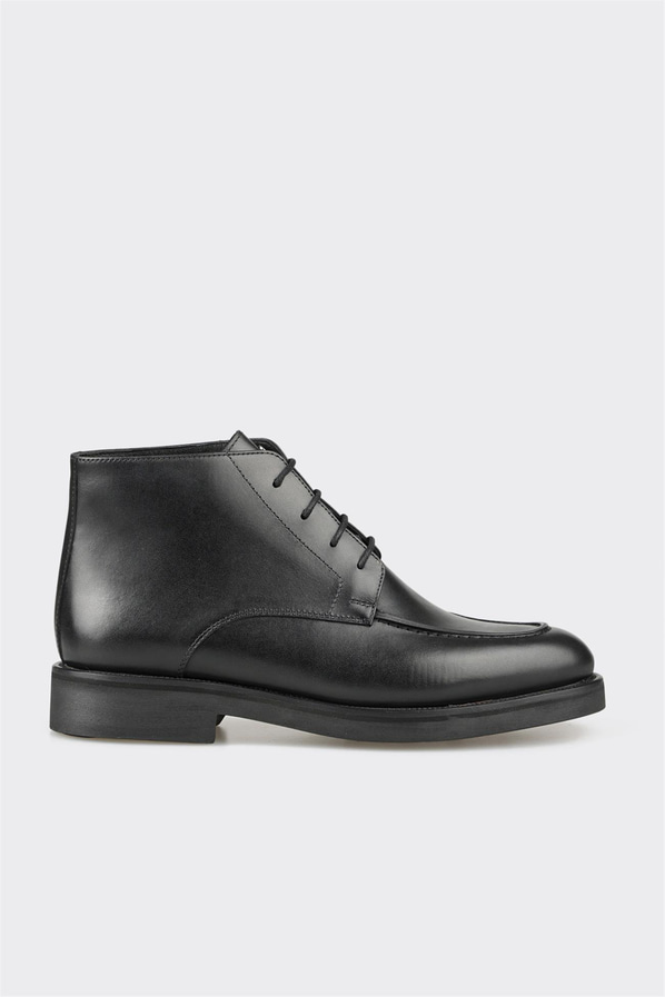 Siyah deri erkek klasik bot, rahat kullanım için - Elle Shoes