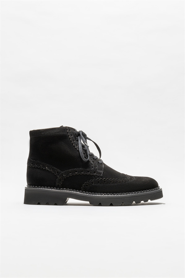 Siyah deri erkek klasik bot - Elle Shoes