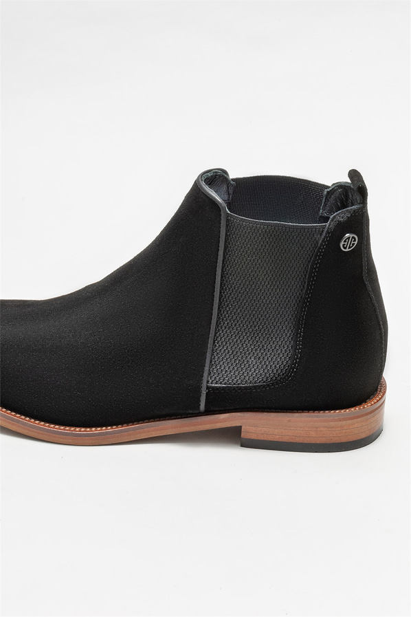 Siyah deri erkek klasik bot - Elle Shoes