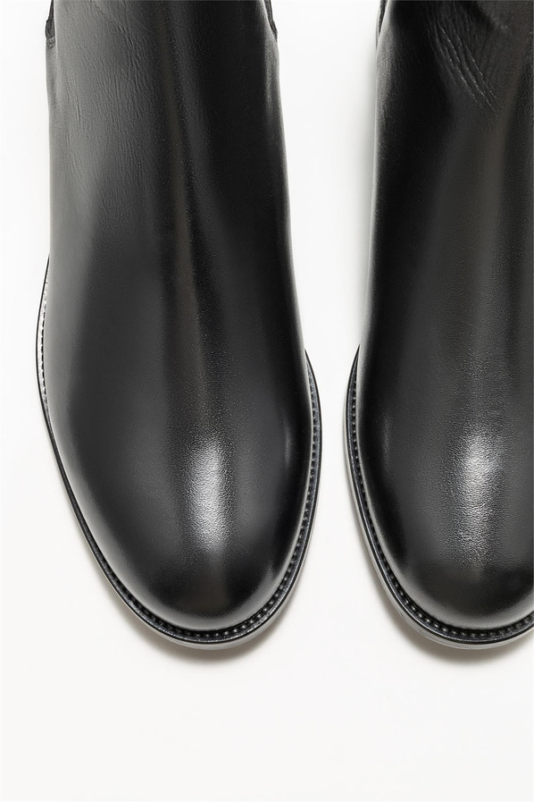 Siyah deri erkek klasik bot - Elle Shoes
