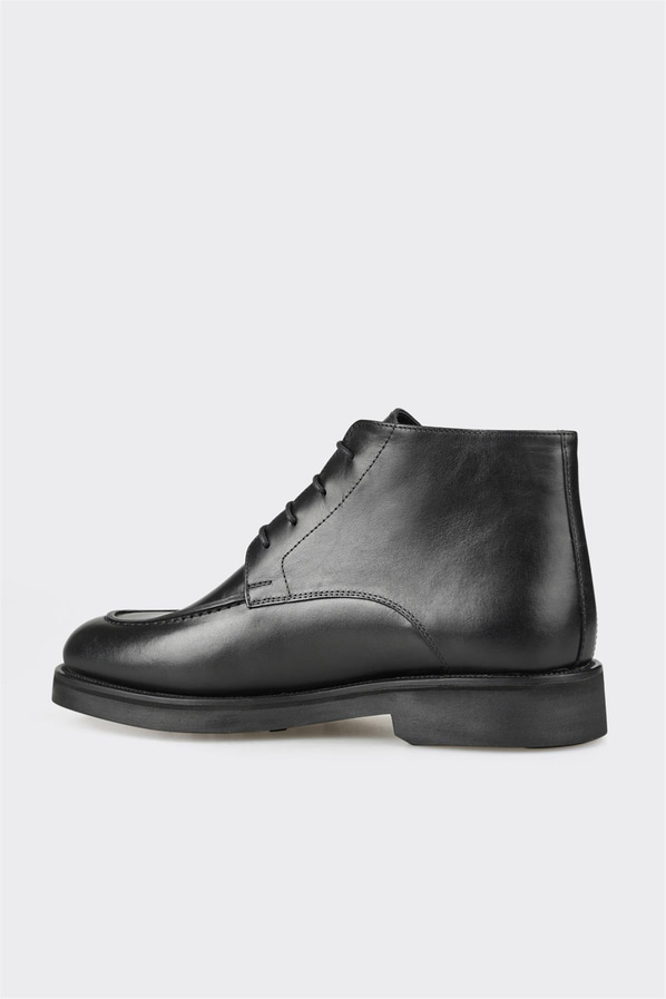 Siyah deri erkek klasik bot, rahat kullanım için - Elle Shoes
