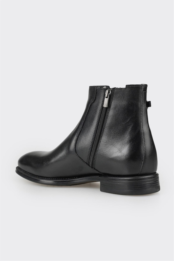 Siyah deri erkek klasik bot, casual stil için - Elle Shoes