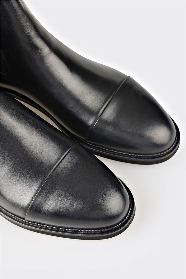 Siyah deri erkek klasik bot - Elle Shoes