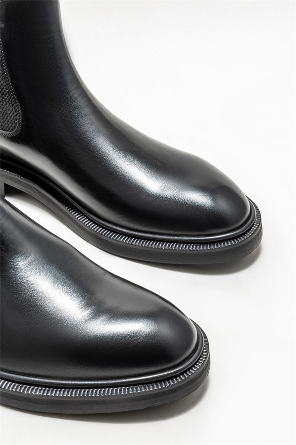 Siyah deri erkek klasik bot - Elle Shoes