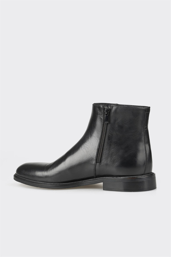 Siyah deri erkek klasik bot, ofis stili için - Elle Shoes