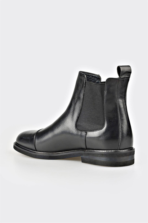 Siyah deri erkek klasik bot - Elle Shoes