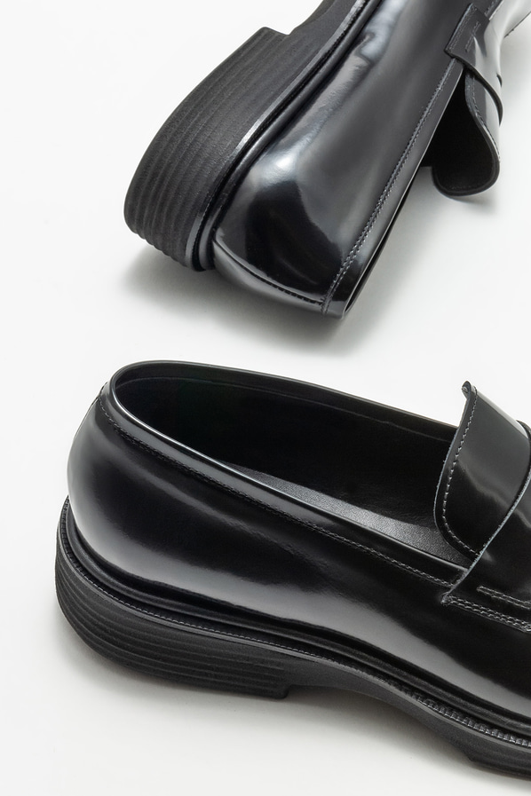 Siyah deri erkek loafer, klasik stil için - Elle Shoes