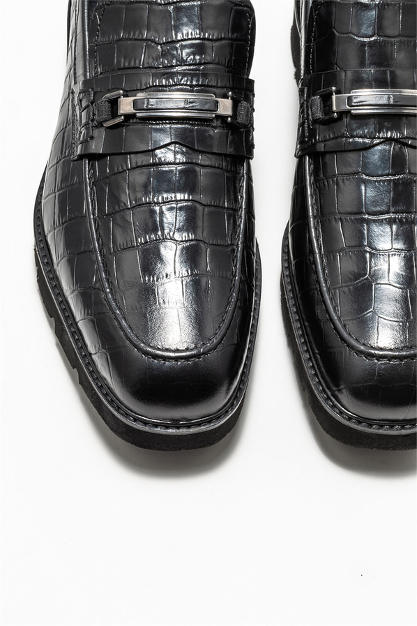Siyah deri erkek loafer - Elle Shoes