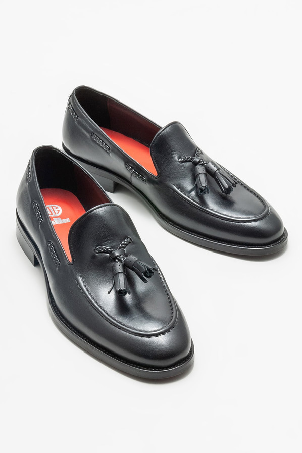 Siyah deri erkek loafer - Elle Shoes