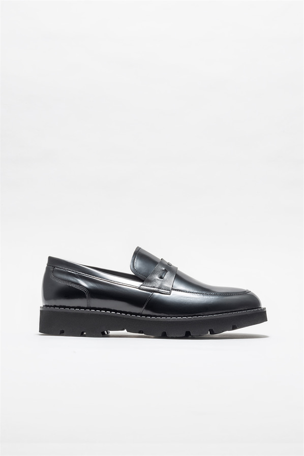 Siyah deri erkek loafer - Elle Shoes