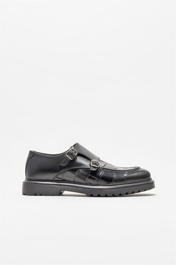 Siyah deri erkek loafer - Elle Shoes
