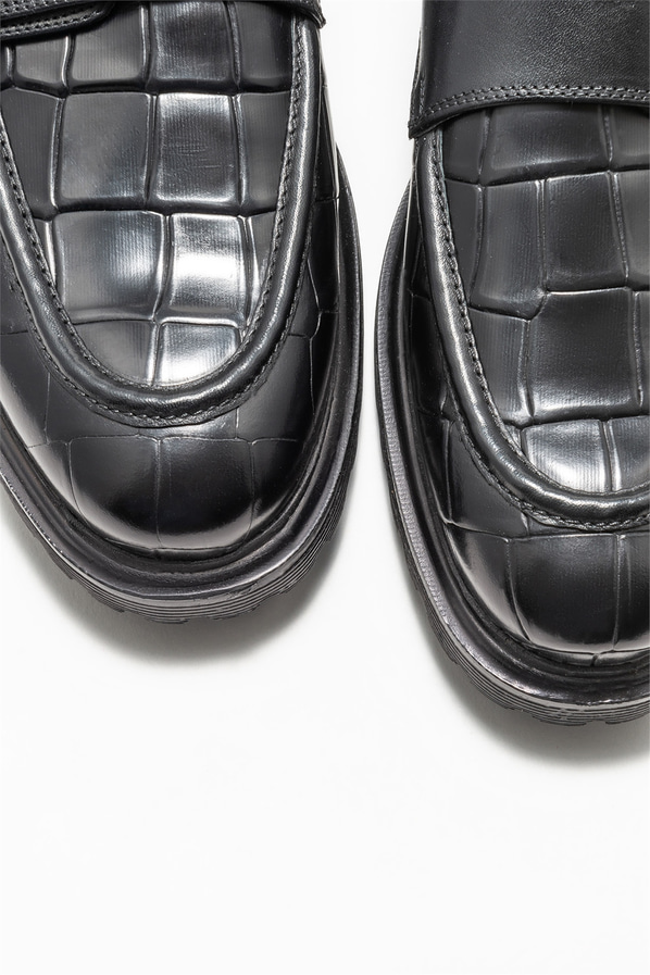 Siyah deri erkek loafer - Elle Shoes