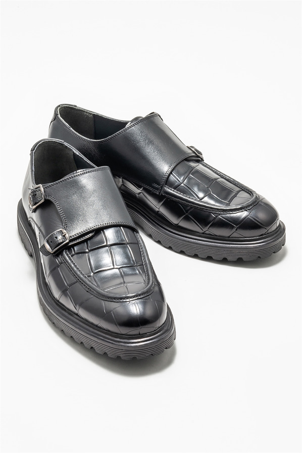 Siyah deri erkek loafer - Elle Shoes