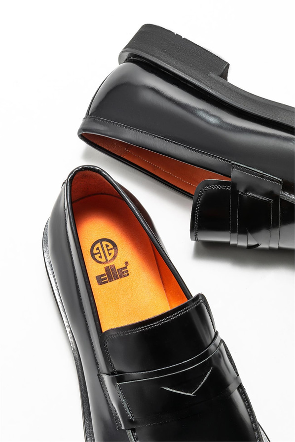 Siyah deri erkek loafer - Elle Shoes