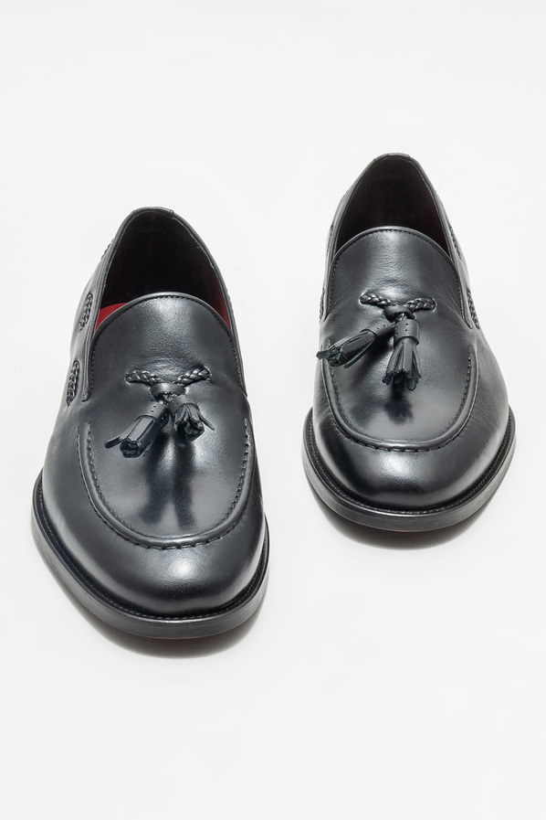 Siyah deri erkek loafer - Elle Shoes