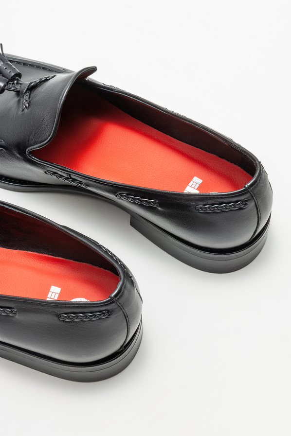 Siyah deri erkek loafer - Elle Shoes