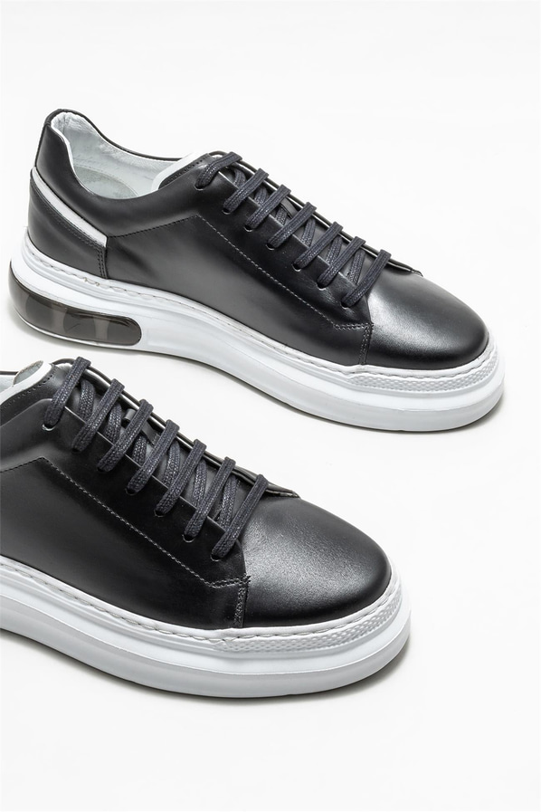 Siyah deri erkek spor ayakkabı - Elle Shoes