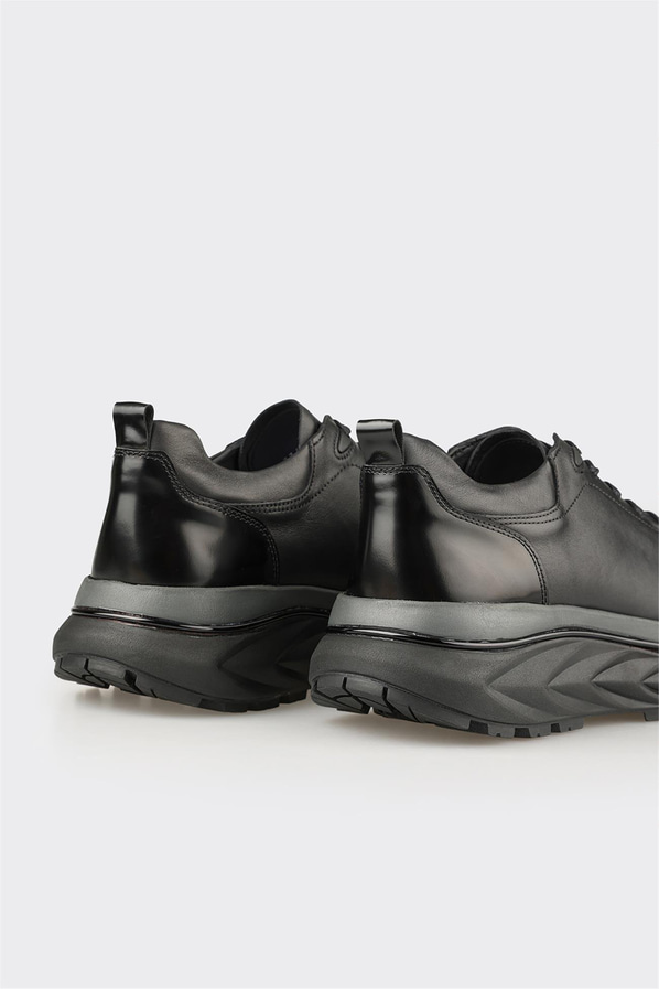 Siyah Deri Erkek Spor Ayakkabı