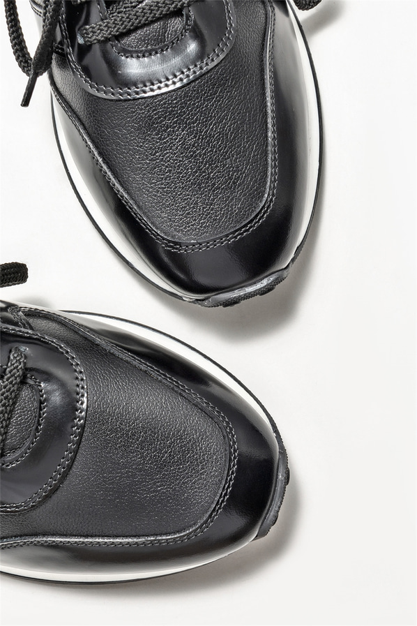 Siyah deri erkek spor ayakkabı - Elle Shoes
