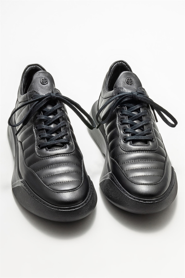 Siyah deri erkek spor ayakkabı - Elle Shoes