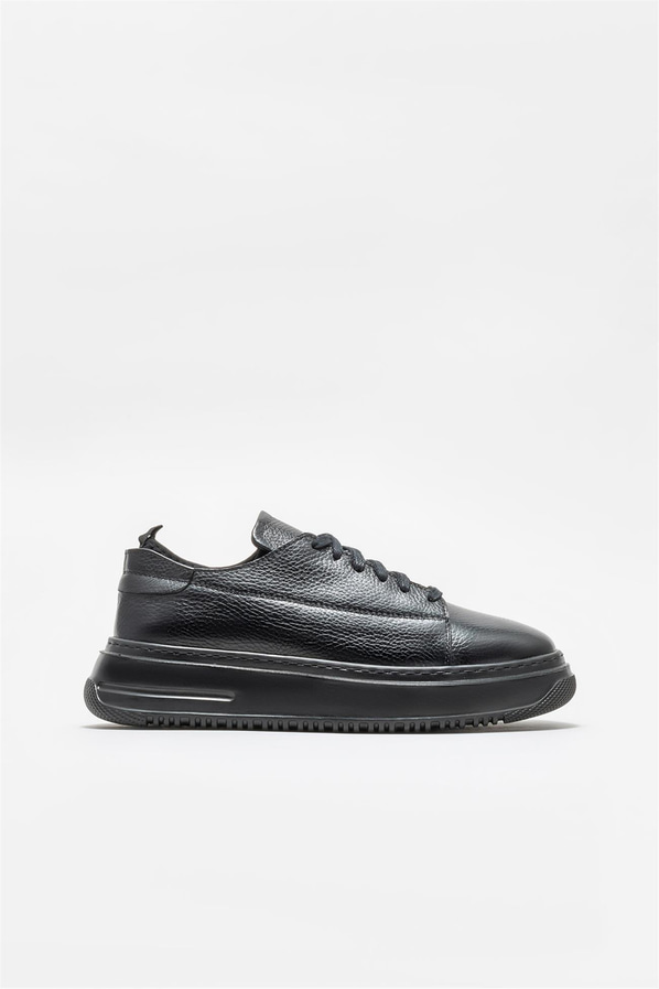 Siyah deri erkek spor ayakkabı - Elle Shoes