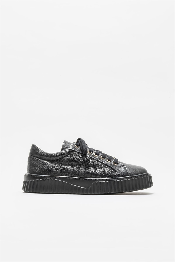 Siyah deri erkek spor ayakkabı - Elle Shoes