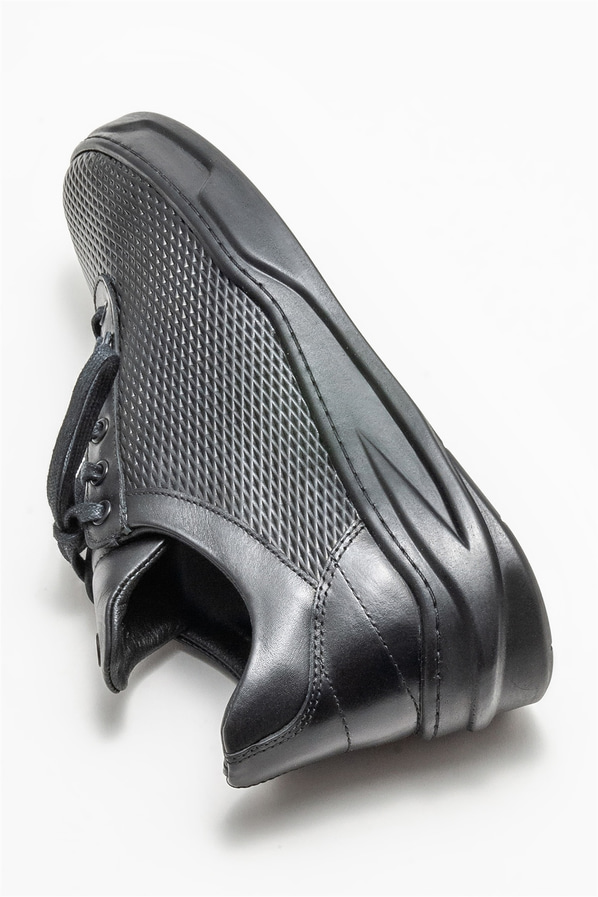 Siyah deri erkek spor ayakkabı - Elle Shoes