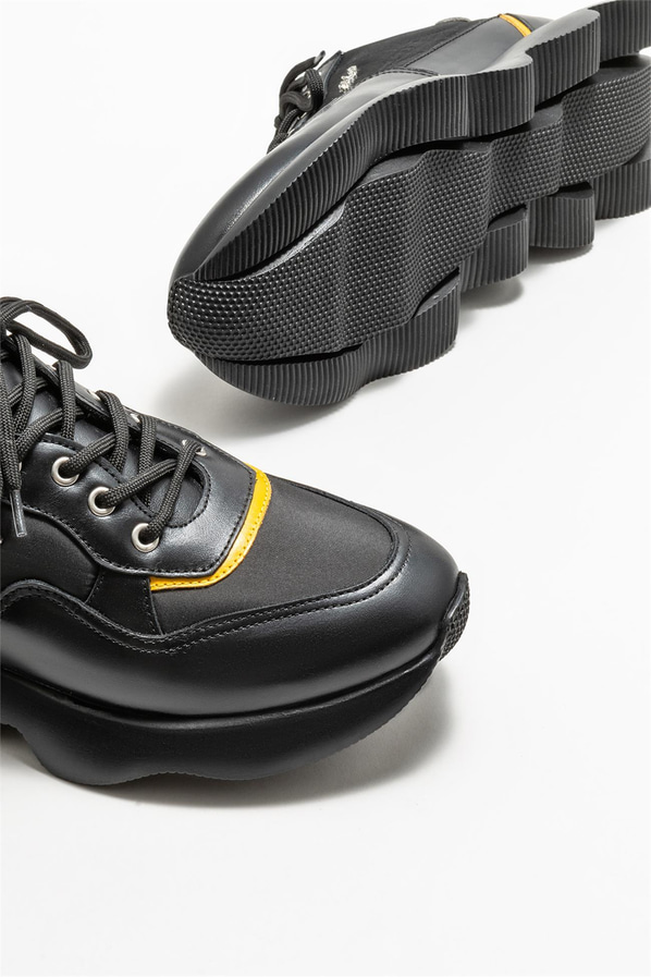 Siyah deri erkek spor ayakkabı - Elle Shoes