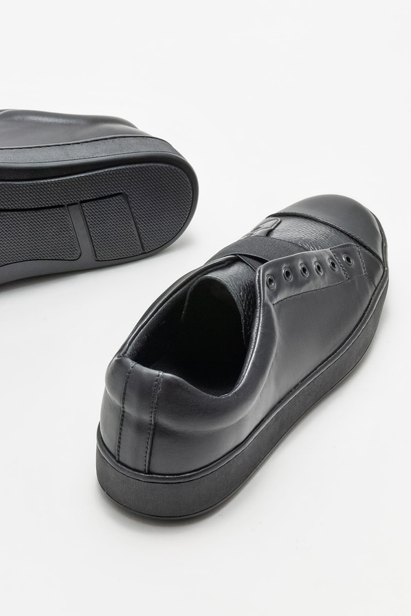 Siyah deri erkek spor ayakkabı - Elle Shoes