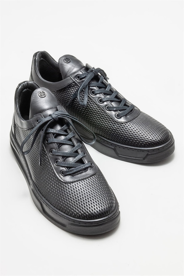 Siyah deri erkek spor ayakkabı - Elle Shoes