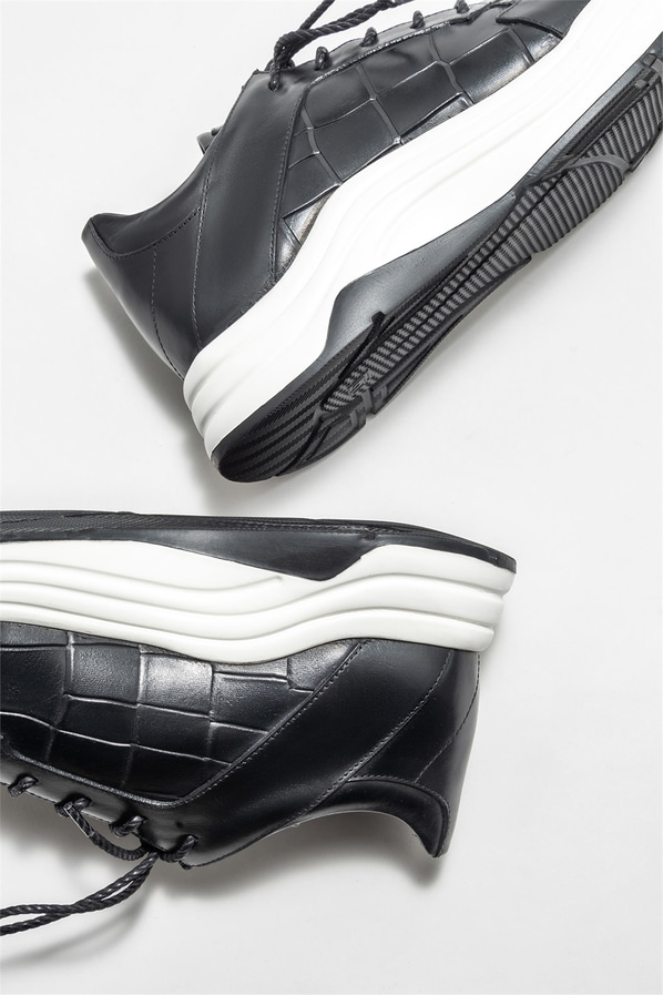 Siyah deri erkek spor ayakkabı - Elle Shoes