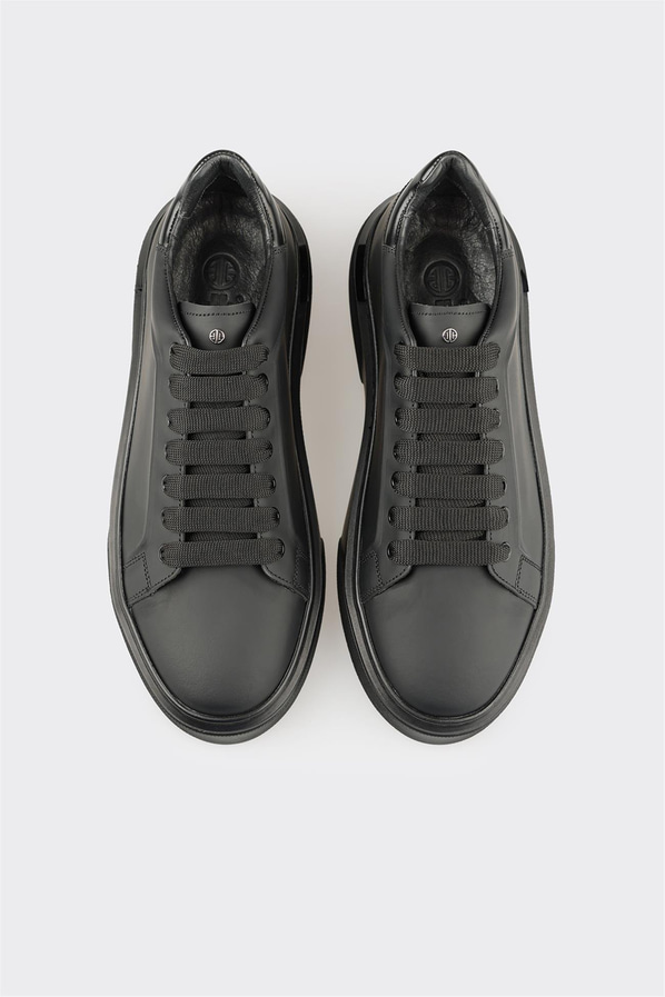 Siyah Deri Erkek Spor Ayakkabı