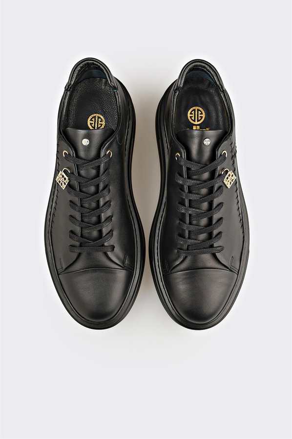 Siyah Deri Erkek Spor Ayakkabı