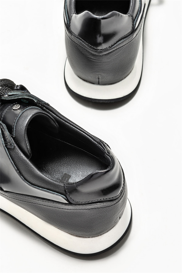 Siyah deri erkek spor ayakkabı - Elle Shoes