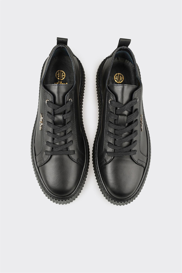 Siyah Deri Erkek Spor Ayakkabı