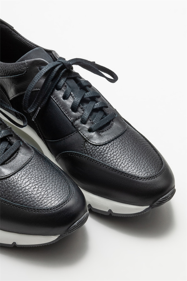 Siyah deri erkek spor ayakkabı - Elle Shoes