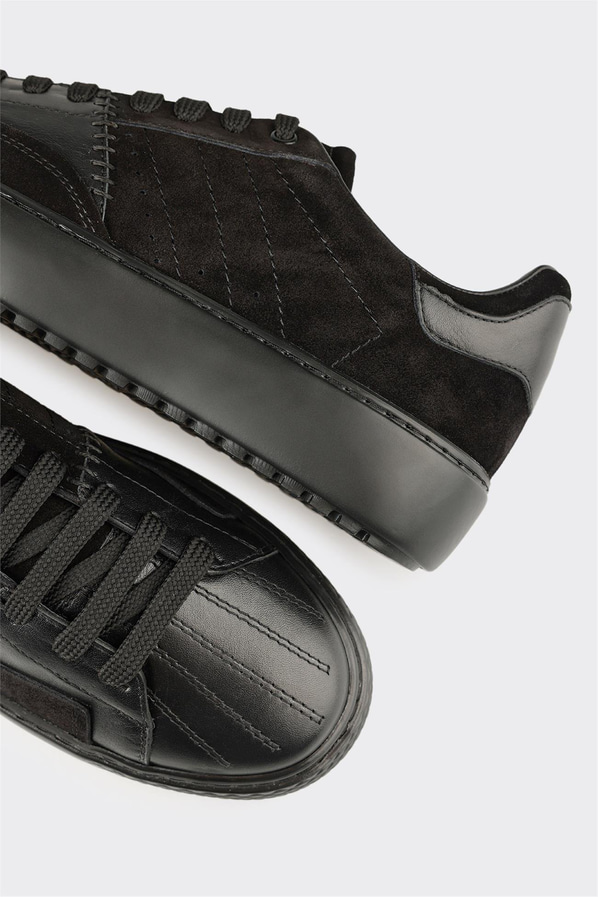 Siyah Deri Erkek Spor Ayakkabı