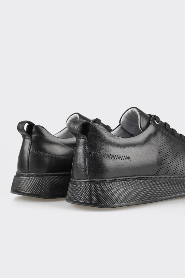 Siyah deri erkek spor ayakkabı - Elle Shoes