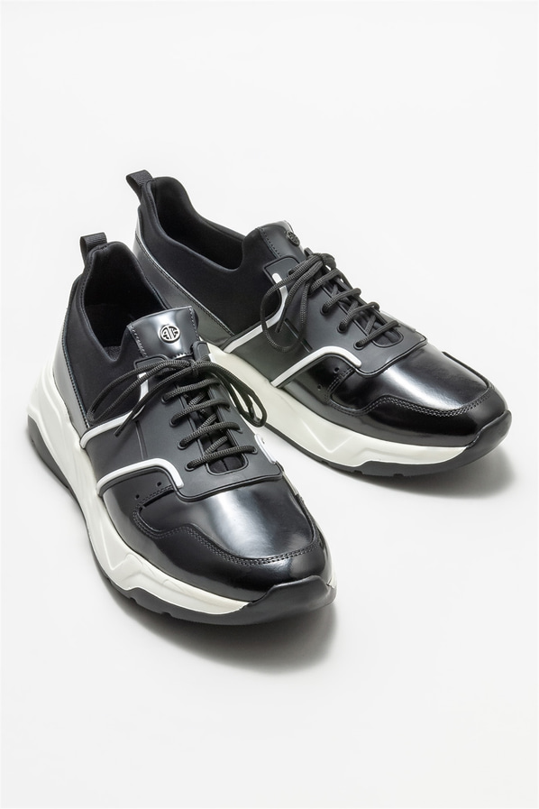 Siyah deri erkek spor ayakkabı - Elle Shoes